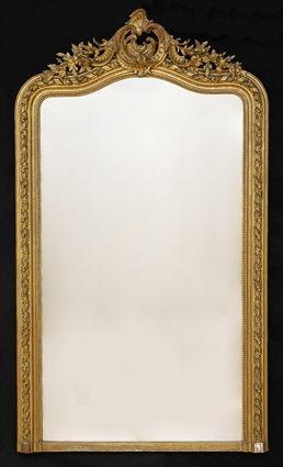 Appraisal: ROCOCO REVIVAL CARVED GILTWOOD OVERMANTEL MIRROR The frame carved with