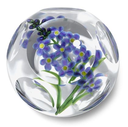 Appraisal: Randall Grubb 'Forget-Me-Knots' faceted paperweight dated