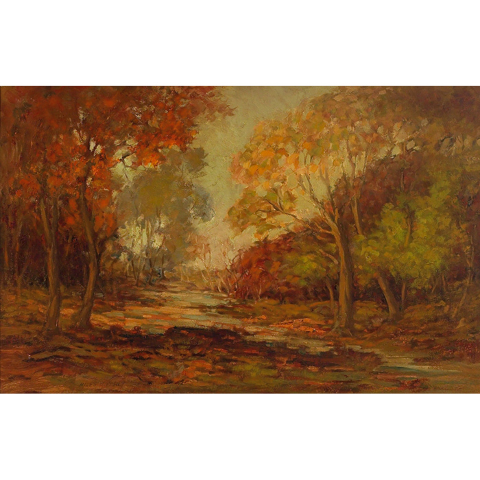 Appraisal: Miles Jefferson Early American - Autumn Landscape c oil canvas