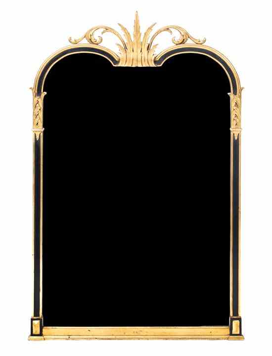 Appraisal: A Continental Giltwood Mirror having a scrolling and foliate crest