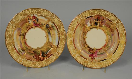 Appraisal: SET OF TWELVE FINE GERMAN PORCELAIN CABINET PLATES Dresden maker