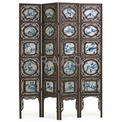 Appraisal: CHINESE FOUR PANEL SCREEN Condition Report