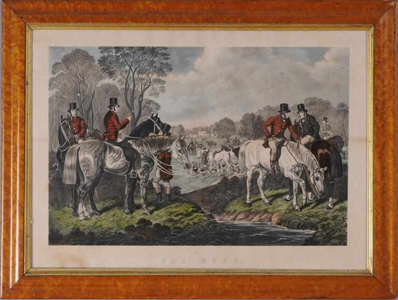 Appraisal: AFTER HERRING FOUR HUNT SCENES Lithographs in colors Gustav W