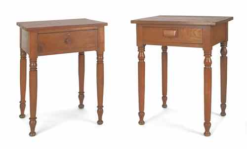 Appraisal: Two Pennsylvania walnut one-drawer stands early th c h w