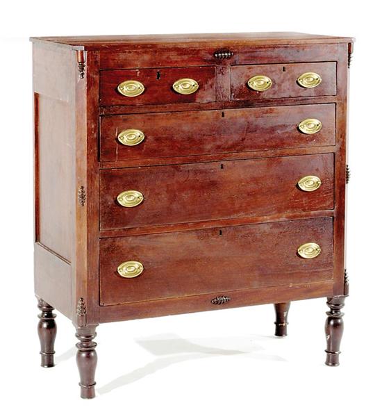 Appraisal: Late Federal Southern walnut chest of drawers circa Laurens County