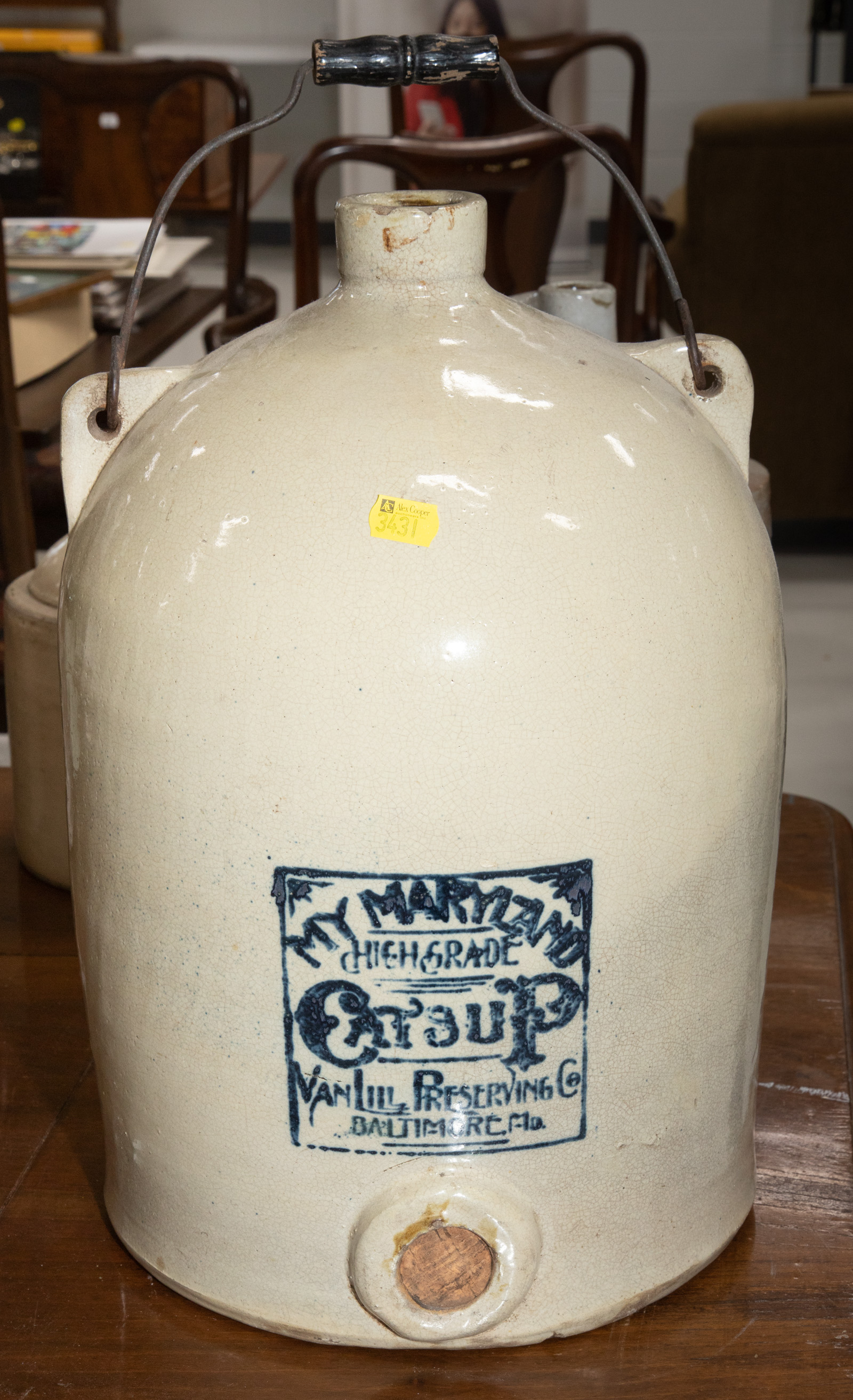 Appraisal: MY MARYLAND HIGH GRADE CATSUP STONEWARE CROCK Baltimore MD late