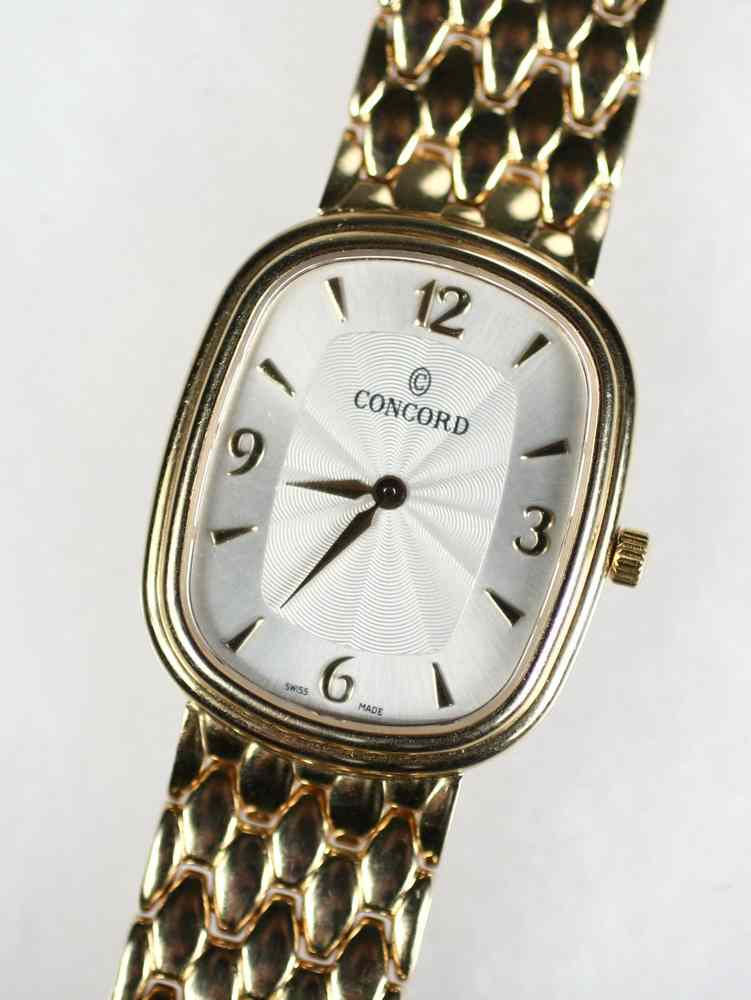 Appraisal: GENT'S WRISTWATCH - K yellow gold oval head Concord wristwatch