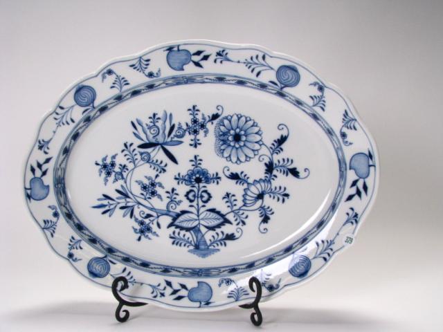 Appraisal: Meissen Blue Onion porcelain platter x oval crossed swords mark