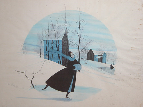 Appraisal: Woman Iceskating Moss P Buckley lithographic Print x inches of