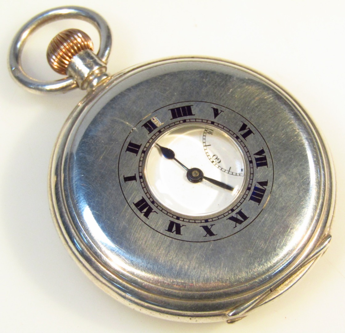 Appraisal: A George V silver half hunter pocket watch the part