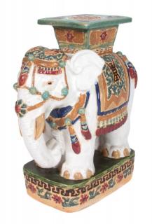 Appraisal: A Ceramic Elephant Garden Seat Height x width inches A