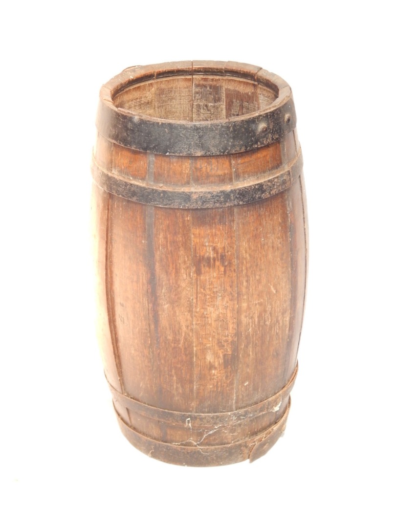 Appraisal: A coopered barrel fashioned into a stick stand cm high