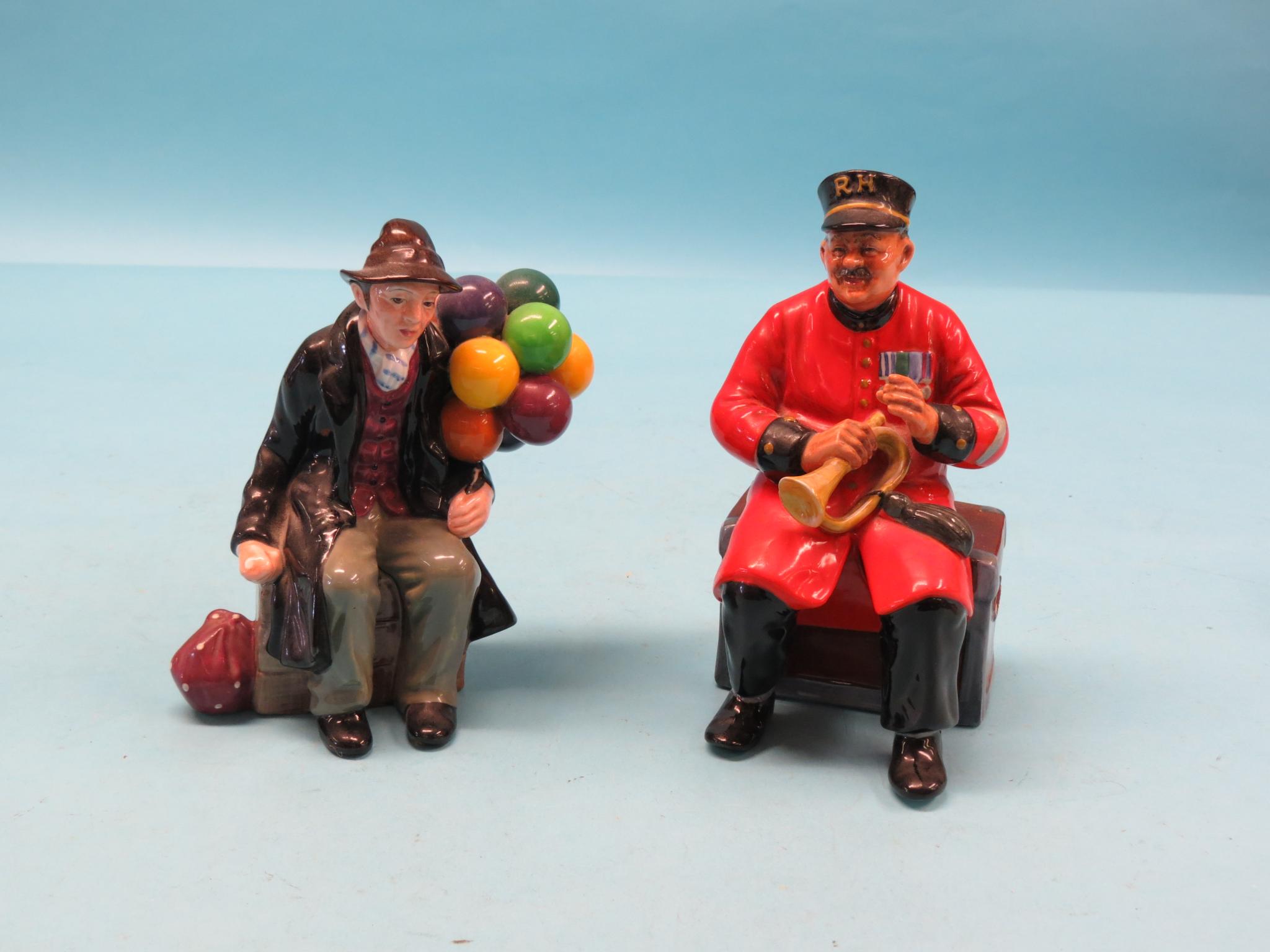 Appraisal: Two Royal Doulton bone china figures The Balloon Man HN