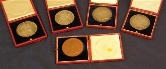 Appraisal: Royal Commemorative medallions three Queen Victoria Diamond Jubilee two silver