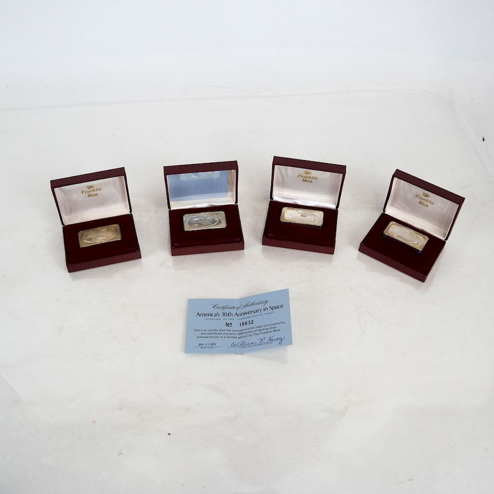 Appraisal: Four Sterling th Anniversary America in Space Rectangular ingots stamped