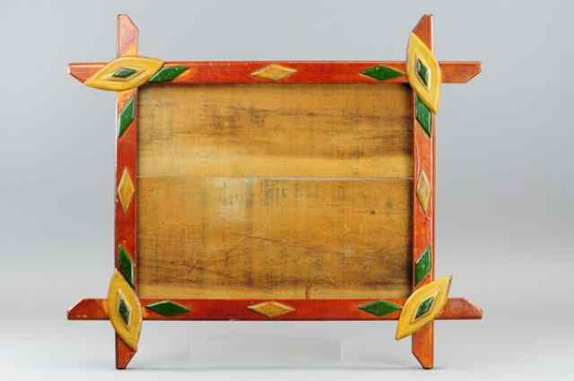 Appraisal: ORNATE WOOD PICTURE FRAME c 's wood frame done in