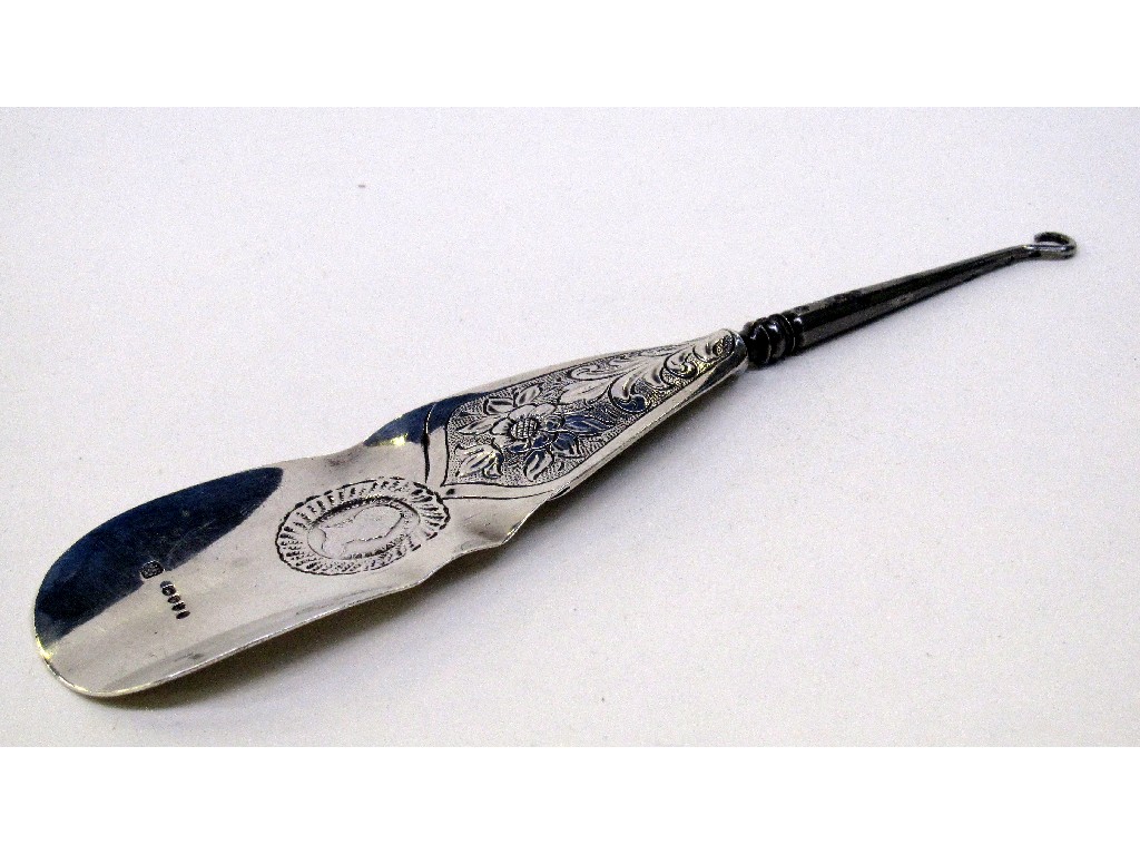 Appraisal: Silver coin set shoehorn buttonhook London