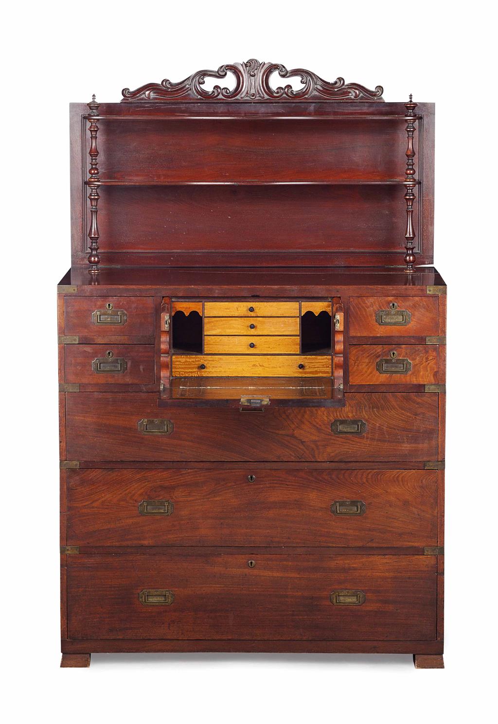 Appraisal: GOOD IRISH REGENCY MAHOGANY CAMPAIGN CHEST BY E ROSS DUBLIN