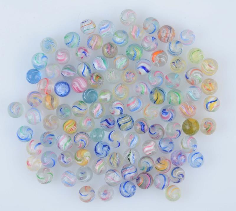 Appraisal: Lot Of Approx Pee-Wee Handmade Marbles Lot includes multicolor swirls