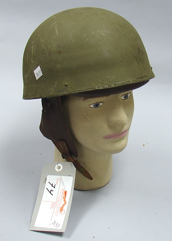 Appraisal: Lot consists of a British WWII dated motorcyclist padded helmet