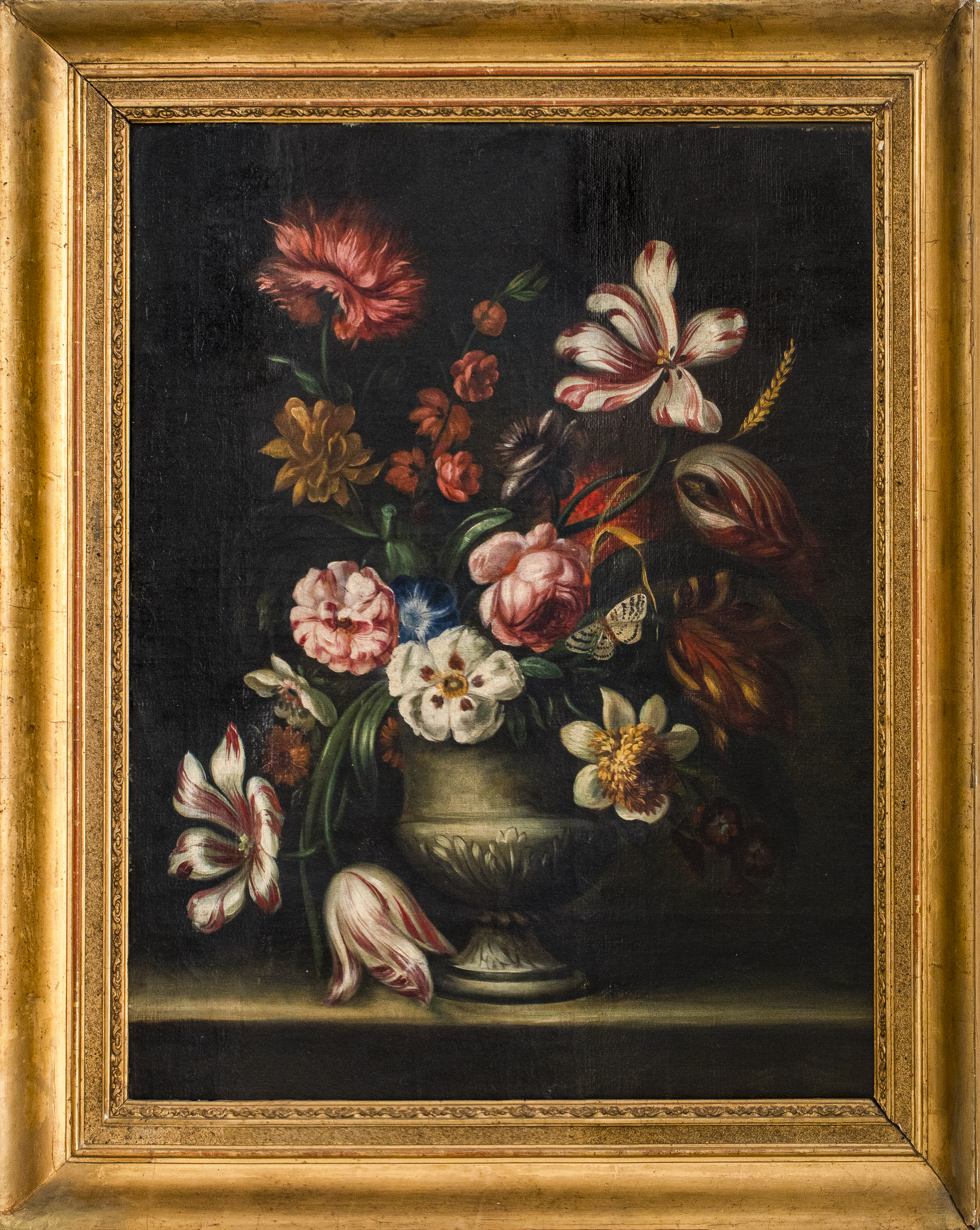 Appraisal: DUTCH SCHOOL FLORAL STILL LIFE OIL ON CANVAS Dutch School