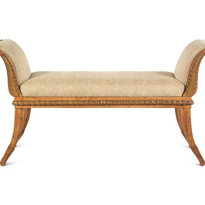 Appraisal: A Regency Style Parcel Gilt Swan Neck Bench th Century