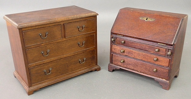 Appraisal: - Miniature Chippendale style chest of drawers h x w