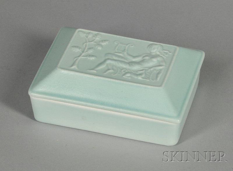 Appraisal: Wedgwood Erling Olsen Design Celadon Glazed Box and Cover England