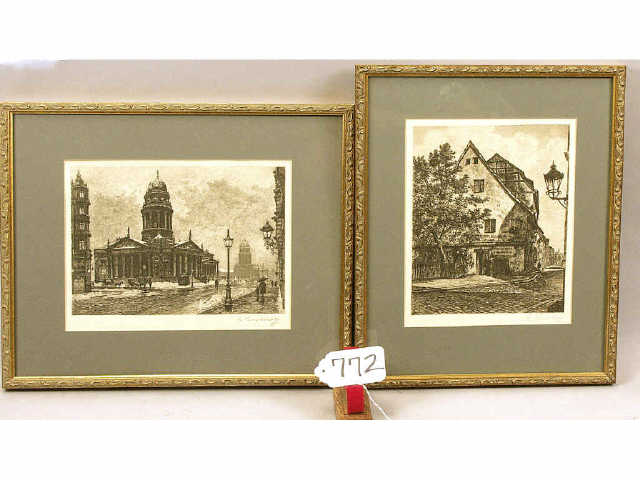 Appraisal: Lot of hand colored engravings of early European street scene