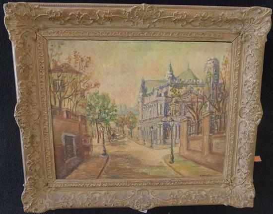 Appraisal: X VERDIER EUROPEAN STREET SCENE OIL ON BOARD