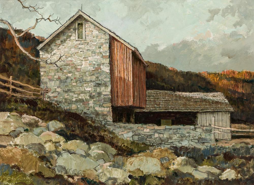 Appraisal: ERIC SLOANE American - Barn on the Bank oil on