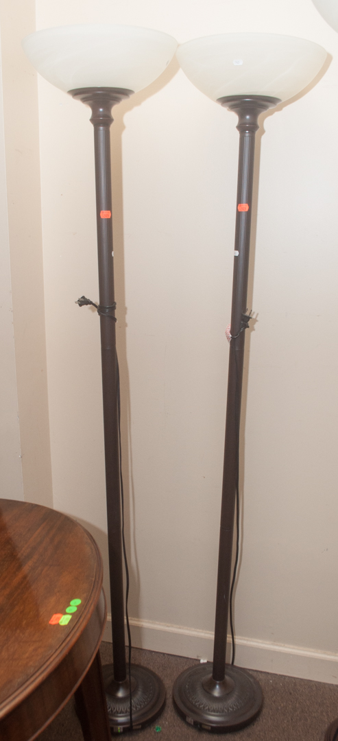 Appraisal: Pair of metal torchere lamps Undernumber