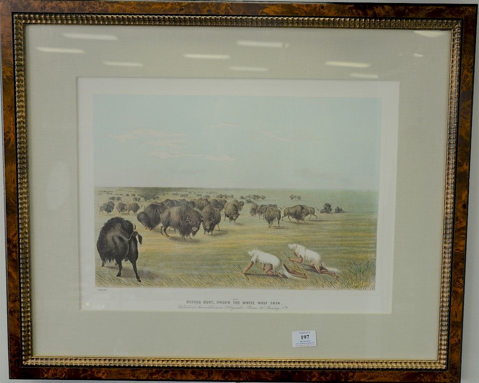 Appraisal: After George Catlin colored lithograph Buffalo Hunt under the White