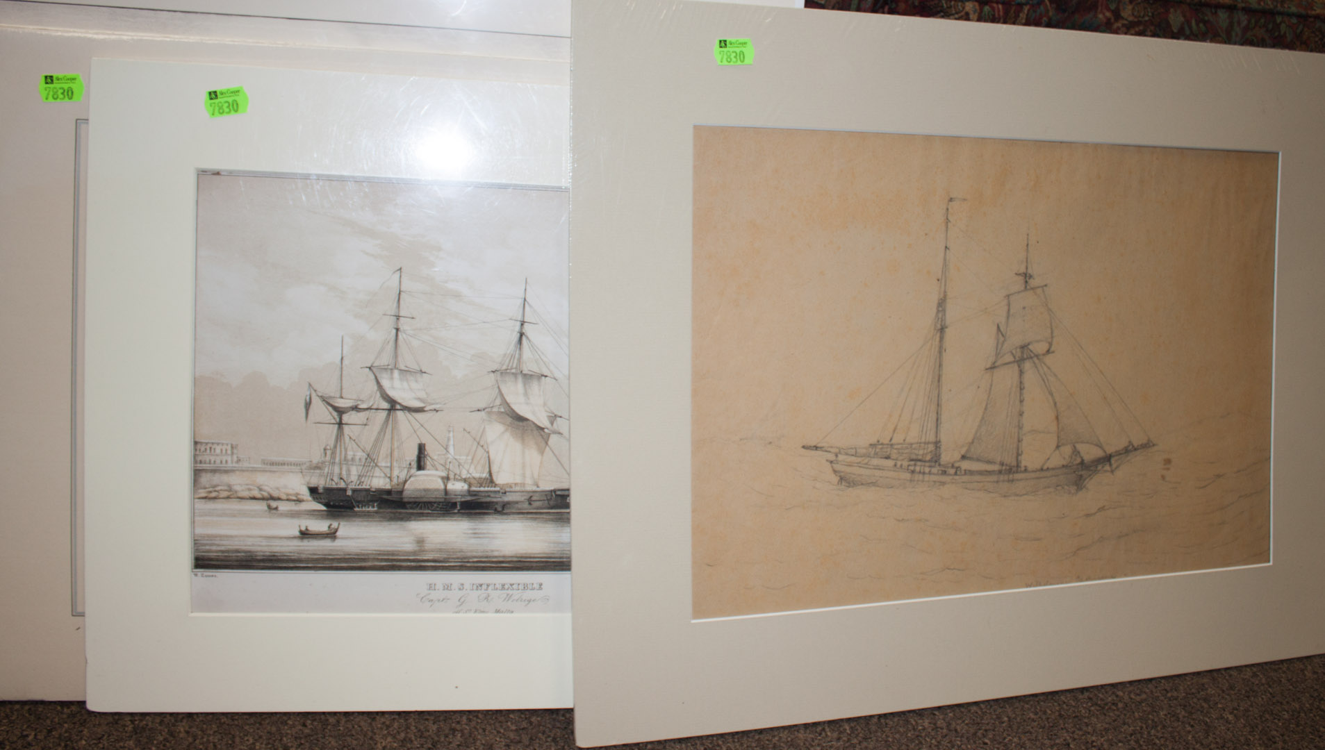 Appraisal: Five matted prints