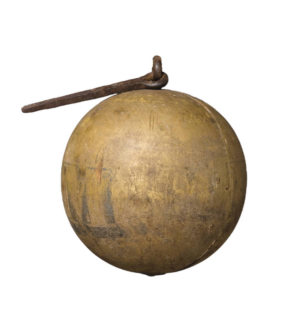 Appraisal: EARLY AMERICAN GOLDEN BALL TRADE SIGN The large sphere with