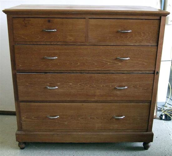 Appraisal: Early th century oak chest of two short and three