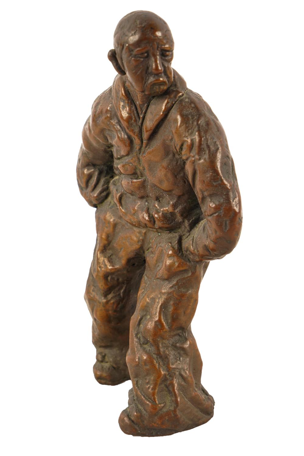 Appraisal: PATINATED METAL FIGURE OF A MANunsigned inches high Condition