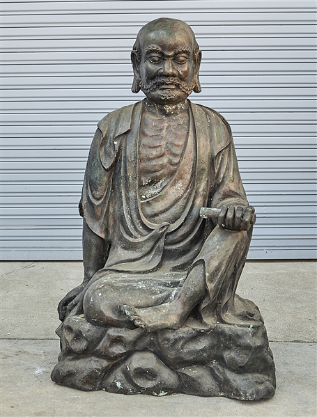 Appraisal: Chinese bronze seated Bodhidharma x x approx Condition wear