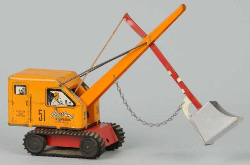 Appraisal: Tin Courtland Steam Shovel Toy Description American Original treads and