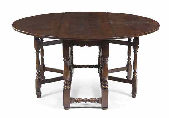 Appraisal: A Jacobean Oak Drop-Leaf Table having a rectangular top with