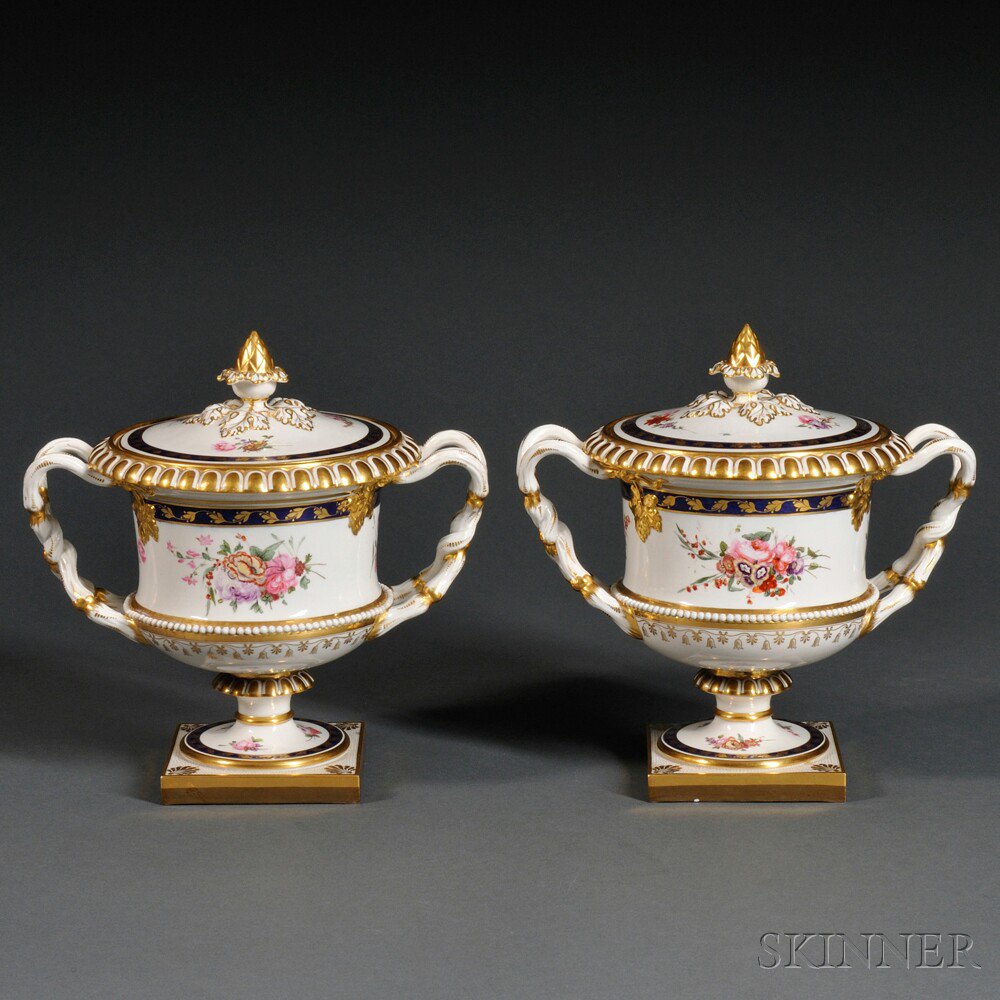 Appraisal: Pair of Porcelain Fruit Coolers England first half th century