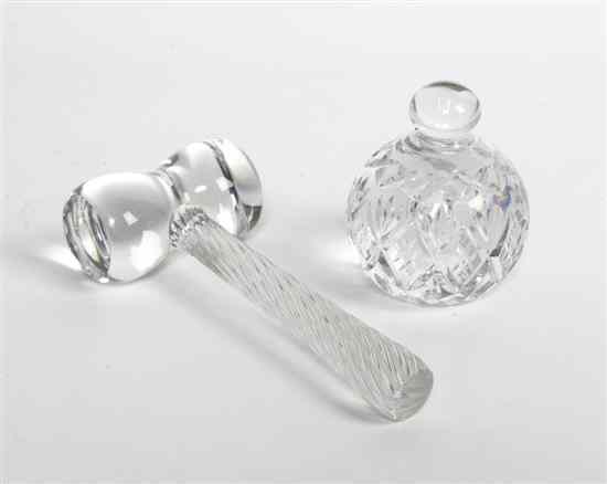 Appraisal: A Val St Lambert Glass Gavel together with a cut