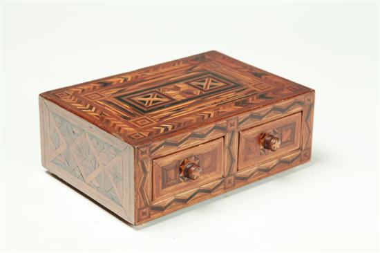 Appraisal: INLAID BOX American early th century Parquetry box with two