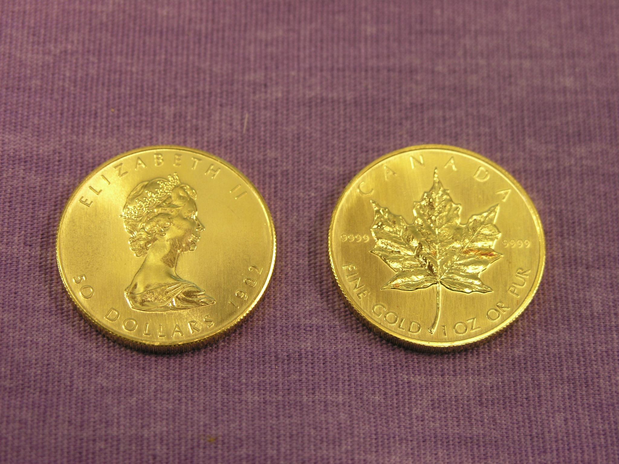 Appraisal: Two Canadian Dollars gold coins