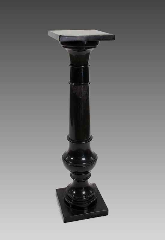 Appraisal: BLACK MARBLE PEDESTAL ''h both top and bottom '' square