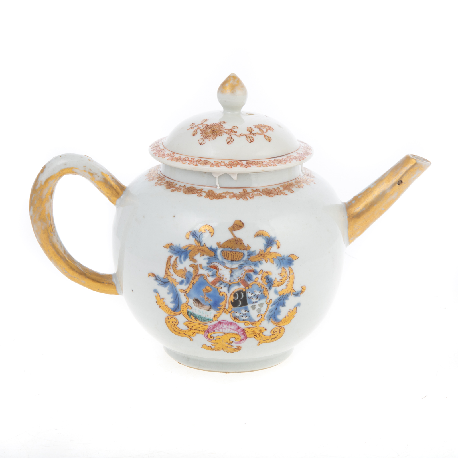 Appraisal: CHINESE EXPORT DUTCH MARKET TEAPOT Qianlong Era circa - globular