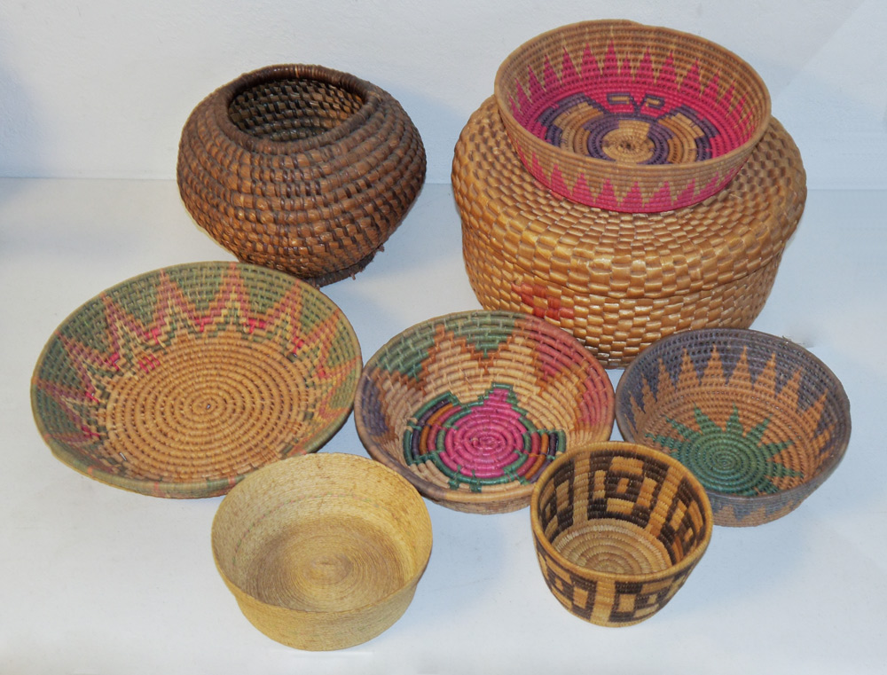 Appraisal: COLLECTION OF NATIVE AMERICAN WOVEN BASKETS An assemble collection of