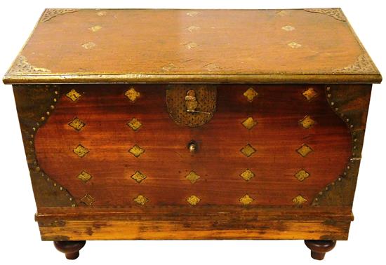 Appraisal: Continental chest oblong projecting top opens to reveal storage compartment