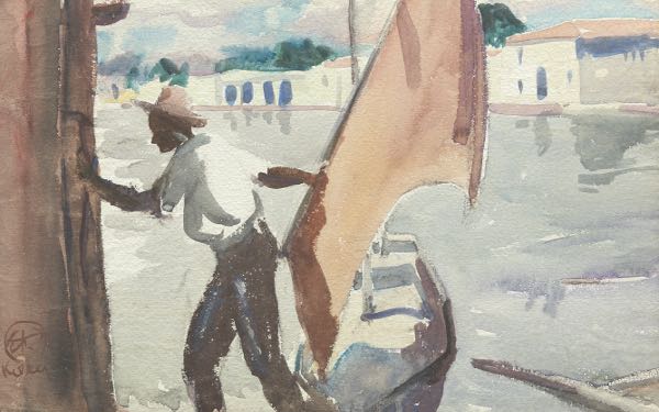 Appraisal: HENRY GEORGE KELLER AMERICAN - x Bahamas scene Watercolor on