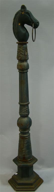 Appraisal: CAST IRON HITCHING POST of shaped columnar form surmounted by